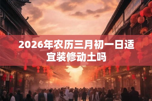 2026年农历三月初一日适宜装修动土吗