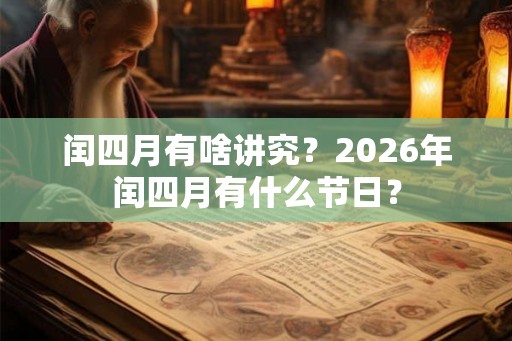 闰四月有啥讲究？2026年闰四月有什么节日？