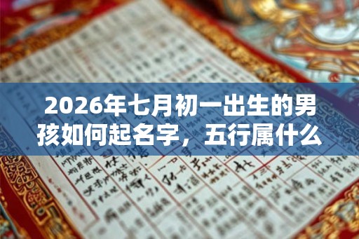 2026年七月初一出生的男孩如何起名字，五行属什么
