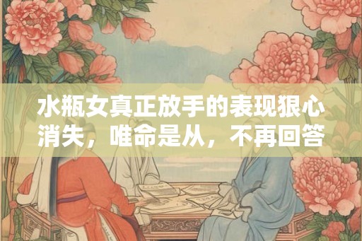水瓶女真正放手的表现狠心消失，唯命是从，不再回答问题