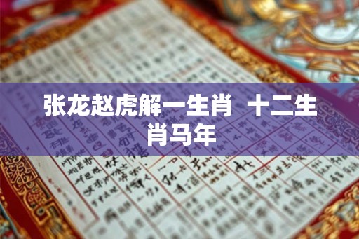 张龙赵虎解一生肖  十二生肖马年
