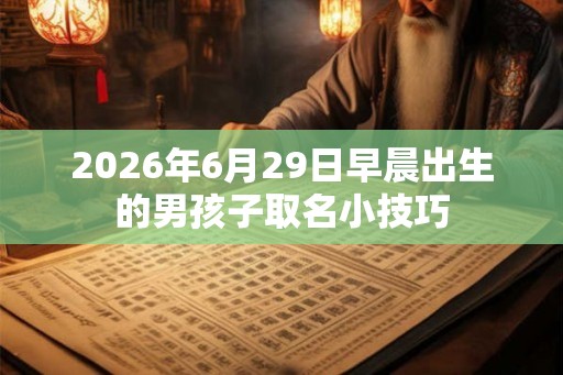 2026年6月29日早晨出生的男孩子取名小技巧