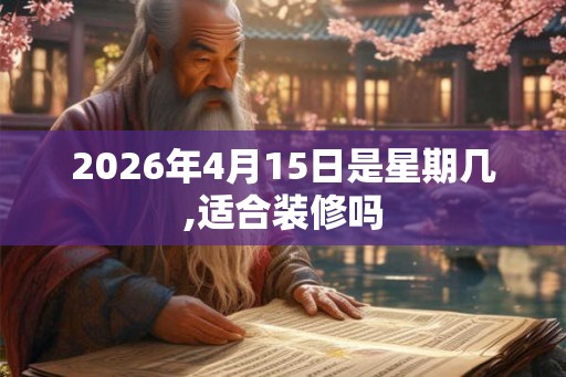 2026年4月15日是星期几,适合装修吗