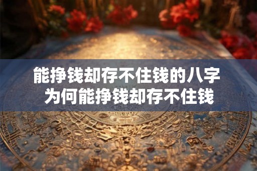 能挣钱却存不住钱的八字 为何能挣钱却存不住钱