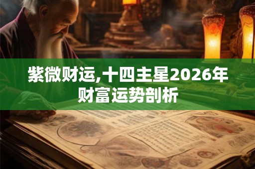 紫微财运,十四主星2026年财富运势剖析