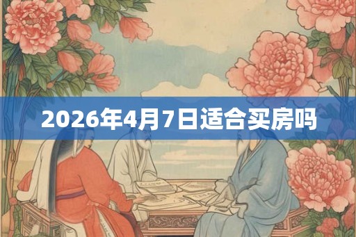 2026年4月7日适合买房吗