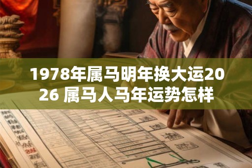 1978年属马明年换大运2026 属马人马年运势怎样