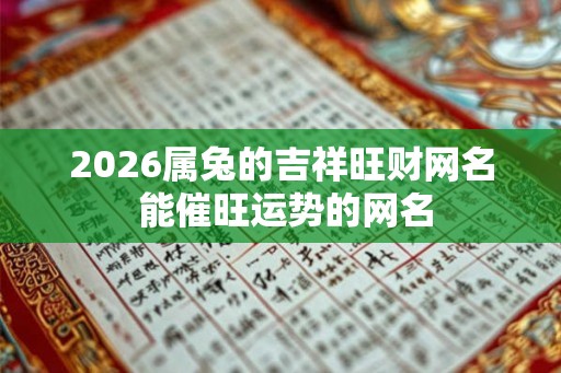 2026属兔的吉祥旺财网名 能催旺运势的网名 2026属兔的吉祥旺财网名 能催旺运势的网名