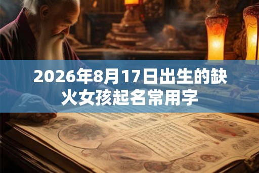 2026年8月17日出生的缺火女孩起名常用字