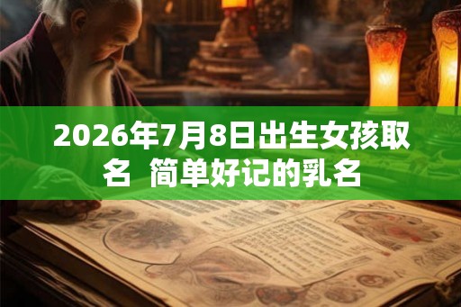 2026年7月8日出生女孩取名  简单好记的乳名