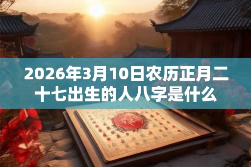 2026年3月10日农历正月二十七出生的人八字是什么