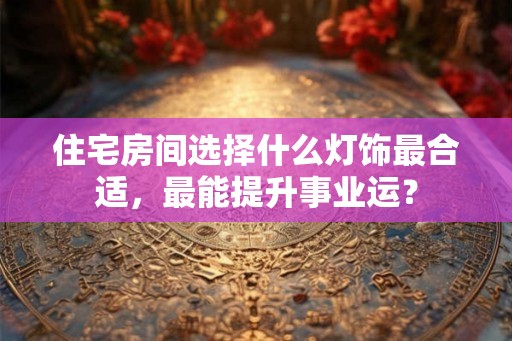 住宅房间选择什么灯饰最合适，最能提升事业运？