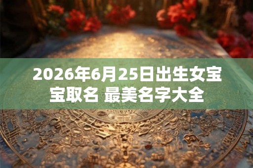 2026年6月25日出生女宝宝取名 最美名字大全