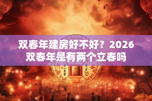 双春年建房好不好？2026双春年是有两个立春吗