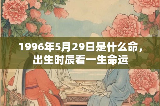 1996年5月29日是什么命，出生时辰看一生命运