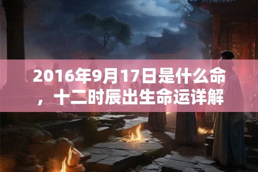 2016年9月17日是什么命,十二时辰出生命运详解 2016年9月17日是什么命,十二时辰出生命运详解