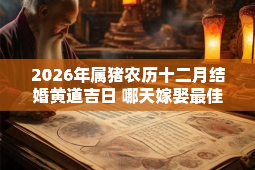 2026年属猪农历十二月结婚黄道吉日 哪天嫁娶最佳