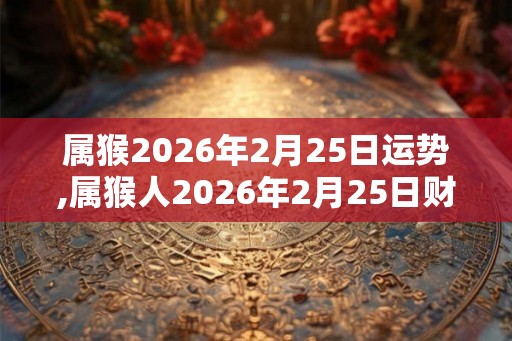 属猴2026年2月25日运势,属猴人2026年2月25日财运,生肖猴2026年2月25日运势