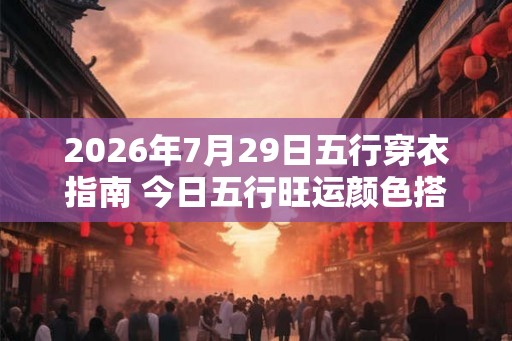 2026年7月29日五行穿衣指南 今日五行旺运颜色搭配