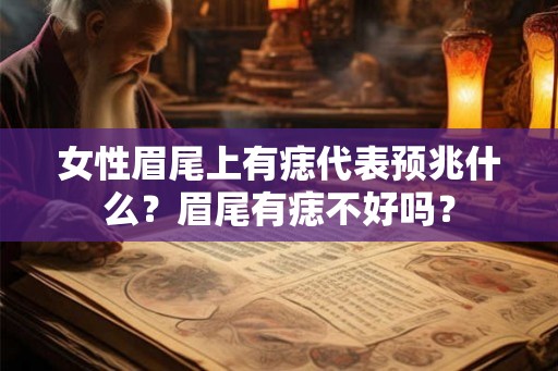 女性眉尾上有痣代表预兆什么？眉尾有痣不好吗？