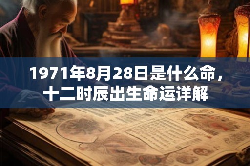 1971年8月28日是什么命，十二时辰出生命运详解