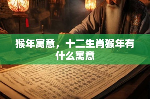 猴年寓意，十二生肖猴年有什么寓意