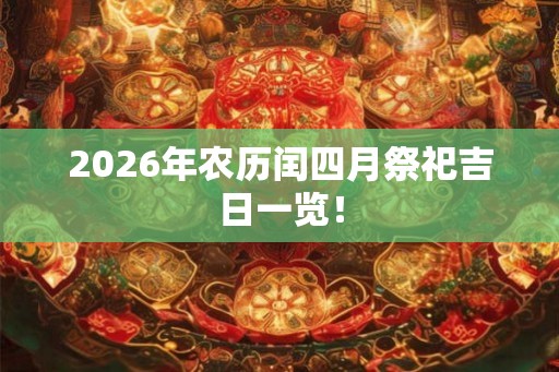 2026年农历闰四月祭祀吉日一览！