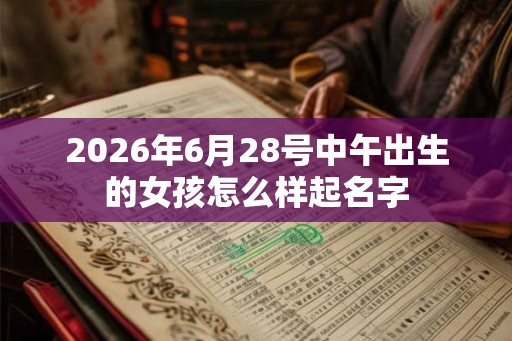 2026年6月28号中午出生的女孩怎么样起名字