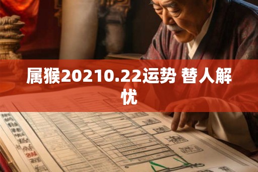 属猴20210.22运势 替人解忧