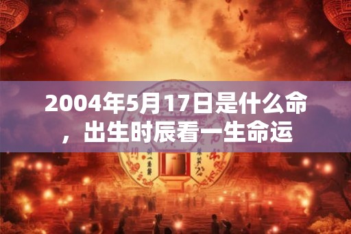 2004年5月17日是什么命，出生时辰看一生命运
