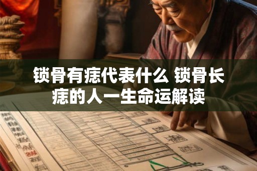 锁骨有痣代表什么 锁骨长痣的人一生命运解读