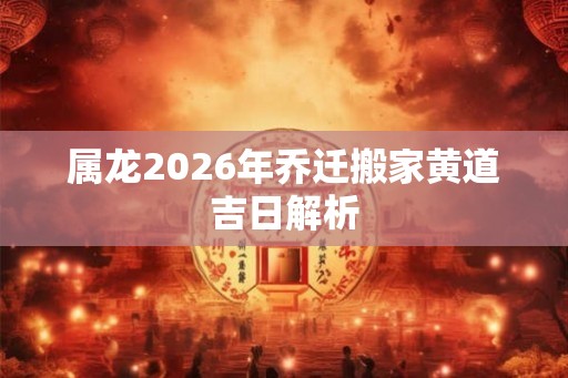 属龙2026年乔迁搬家黄道吉日解析