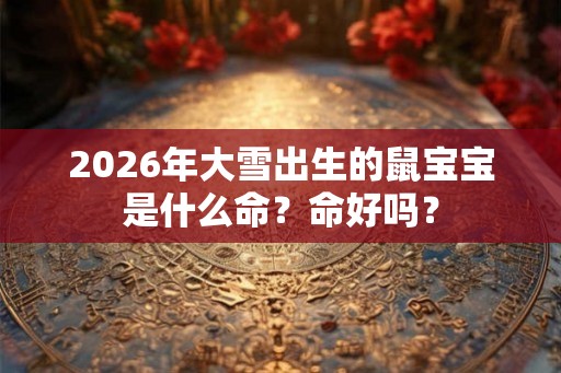 2026年大雪出生的鼠宝宝是什么命？命好吗？