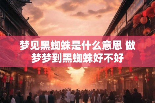 梦见黑蜘蛛是什么意思 做梦梦到黑蜘蛛好不好