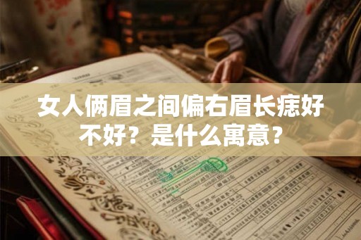女人俩眉之间偏右眉长痣好不好？是什么寓意？