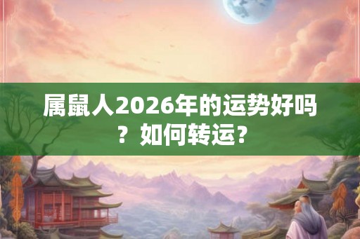 属鼠人2026年的运势好吗？如何转运？