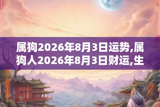 属狗2026年8月3日运势,属狗人2026年8月3日财运,生肖狗2026年8月3日运势 属狗2026年8月3日运势,属狗人2026年8月3日财运,生肖狗2026年8月3日运势