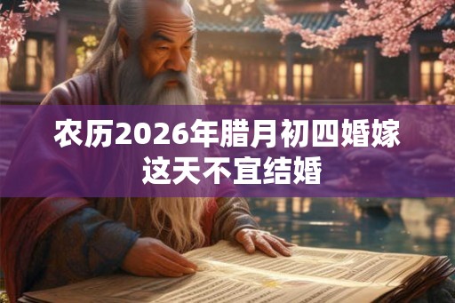 农历2026年腊月初四婚嫁 这天不宜结婚