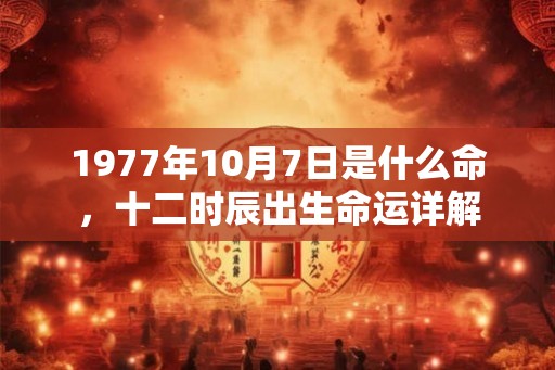 1977年10月7日是什么命,十二时辰出生命运详解 1977年10月7日是什么命,十二时辰出生命运详解