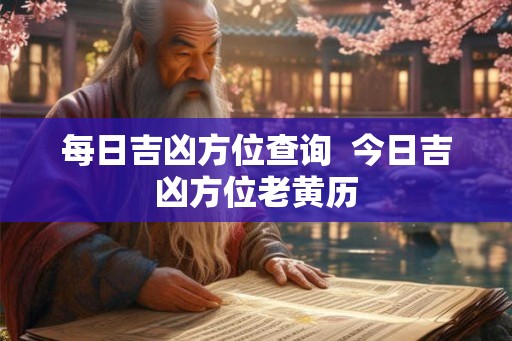 每日吉凶方位查询  今日吉凶方位老黄历