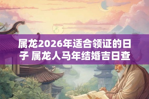 属龙2026年适合领证的日子 属龙人马年结婚吉日查询