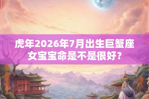 虎年2026年7月出生巨蟹座女宝宝命是不是很好？