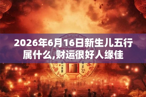 2026年6月16日新生儿五行属什么,财运很好人缘佳