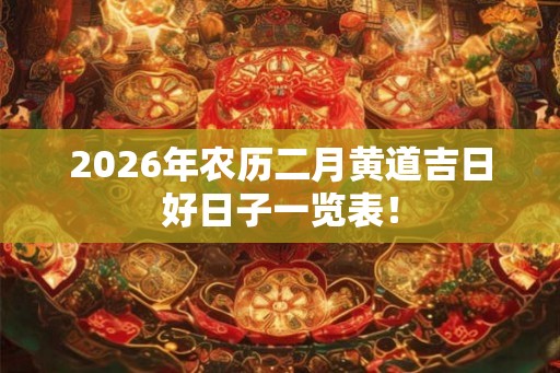 2026年农历二月黄道吉日好日子一览表! 2026年农历二月黄道吉日好日子一览表!