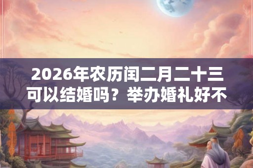2026年农历闰二月二十三可以结婚吗？举办婚礼好不好？