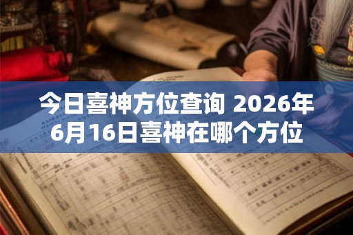 今日喜神方位查询 2026年6月16日喜神在哪个方位 今日喜神方位查询 2026年6月16日喜神在哪个方位