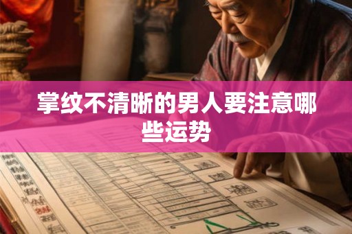 掌纹不清晰的男人要注意哪些运势