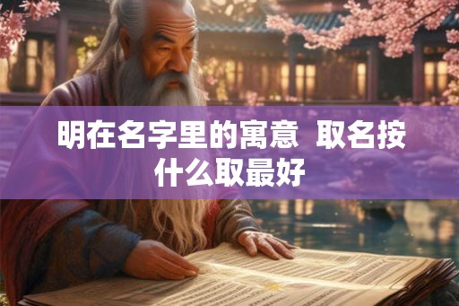 明在名字里的寓意  取名按什么取最好