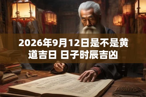2026年9月12日是不是黄道吉日 日子时辰吉凶