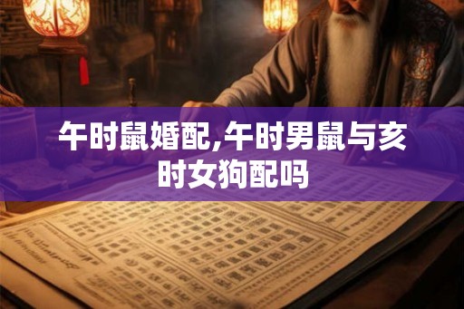午时鼠婚配,午时男鼠与亥时女狗配吗